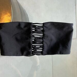 Black Strapless Bandeau Bikini Top